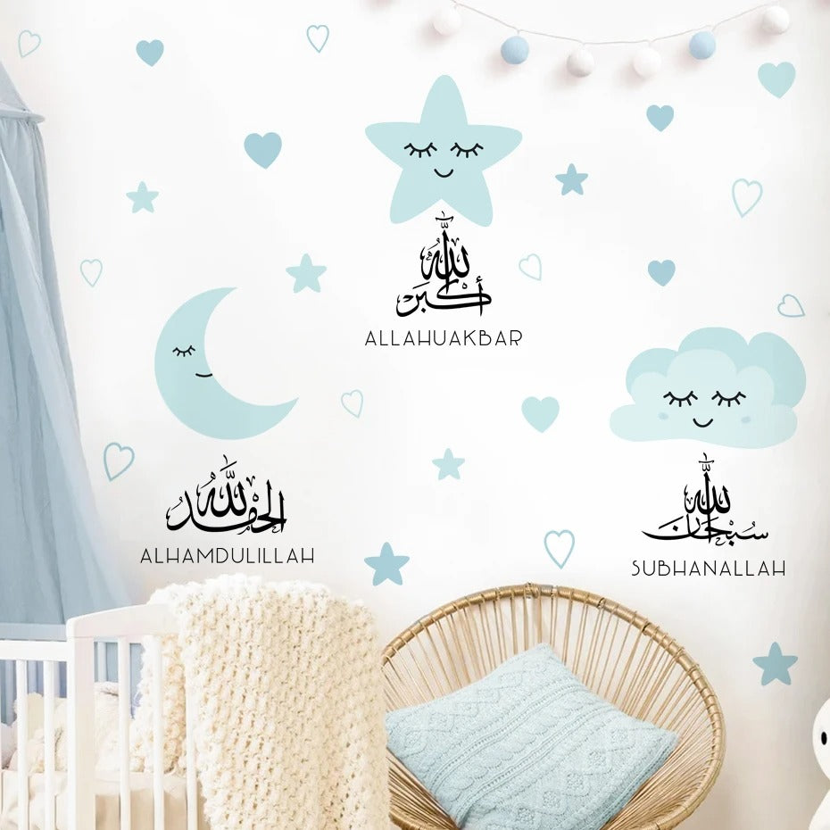 Decoracion para Pared con Luna y Estrellas